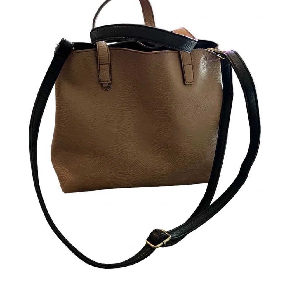 Reversible Faux Leather Crossbody Tote